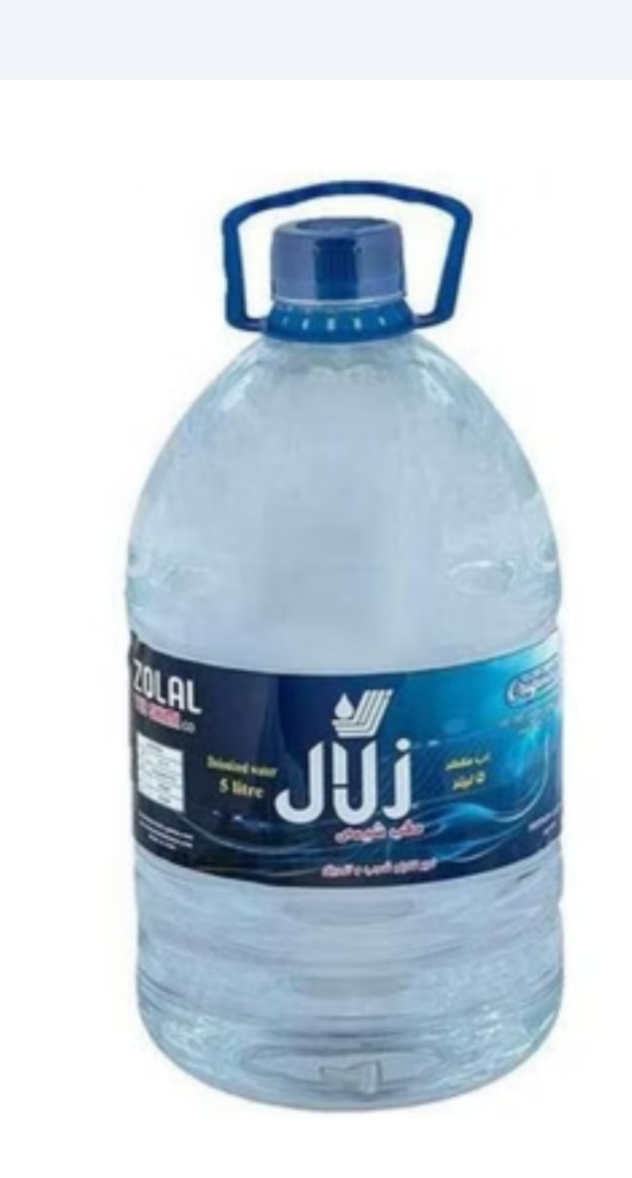 آب مقطر ۵ لیتری زلال ۳ بار تقطیر