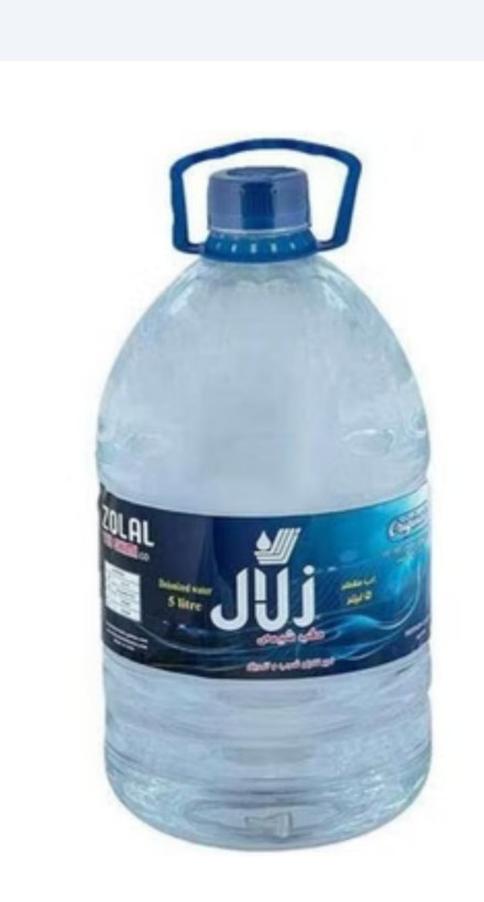 آب مقطر ۵ لیتری زلال ۳ بار تقطیر