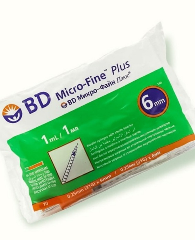 سرنگ انسولین بی دی Micro-Fine Plus حجم ۱ میلی لیتر بسته ۱۰۰ عددی