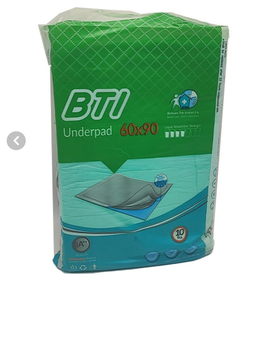 زیرانداز بیمار بی تی آی بسته ۵ عددی سایز ۹۰×60