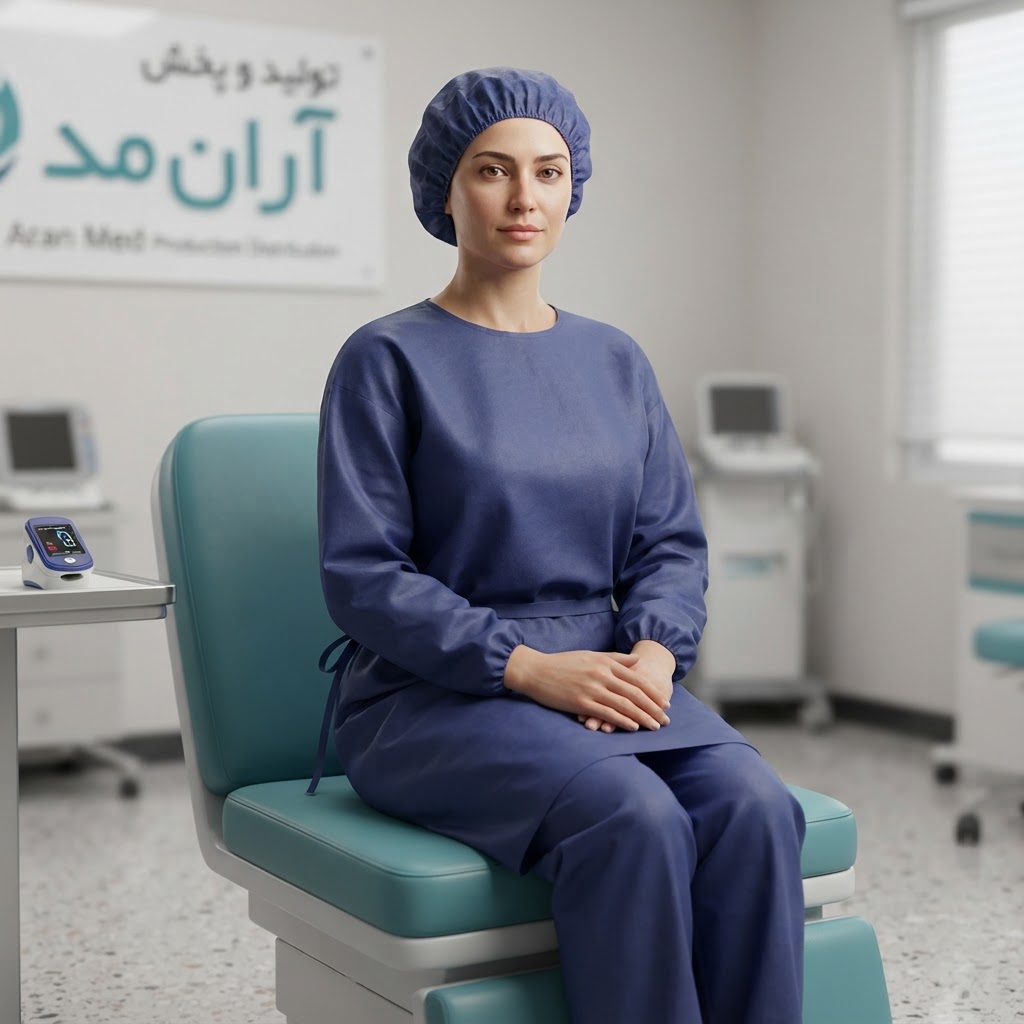 ست یکبار مصرف گان کلاه شلوار بیمار
